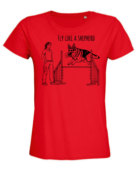 Damen T-Shirt mit "Fly like a Shepherd"